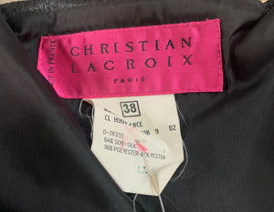 Christian Lacroix 90s dress Black Strapless Matelasse with Oversize Paillettes