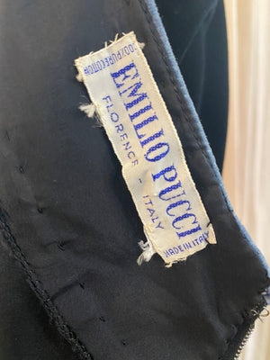 Emilio Pucci 60s Atomic Op Art Print Velvet Dress LABEL 5 of 5