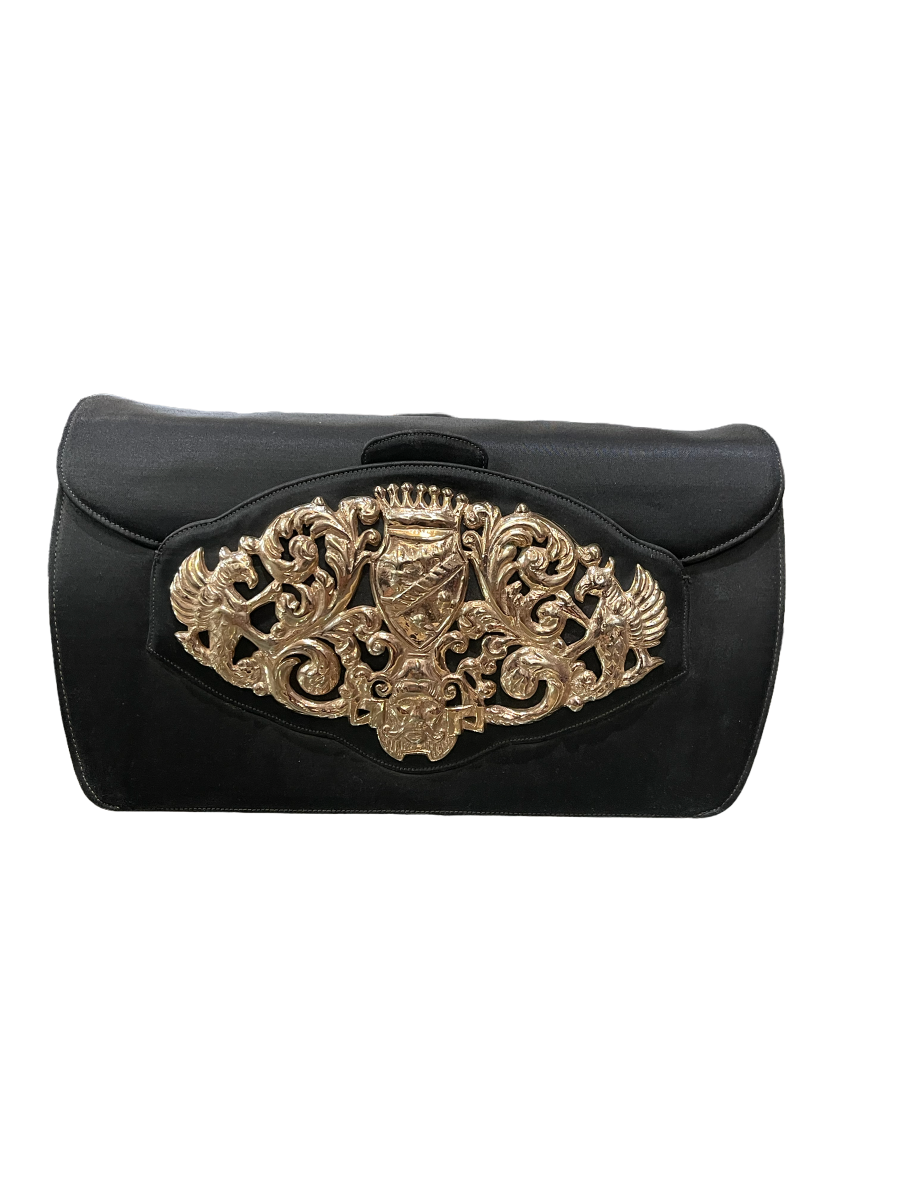 Nettie Rosenstein 50s Black Satin Evening Purse THE WAY WE WORE Nettie Rosenstein 50s Black Satin Evening Purse THE WAY WE WORE