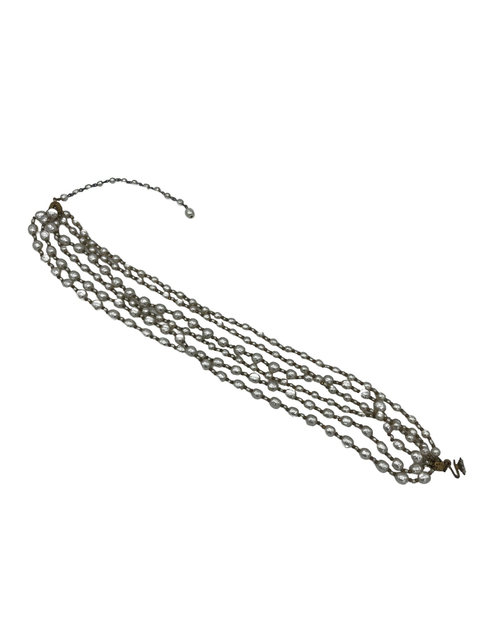 Miriam Haskell 60s Multi Strand Pearl Cocktail Necklace, 2