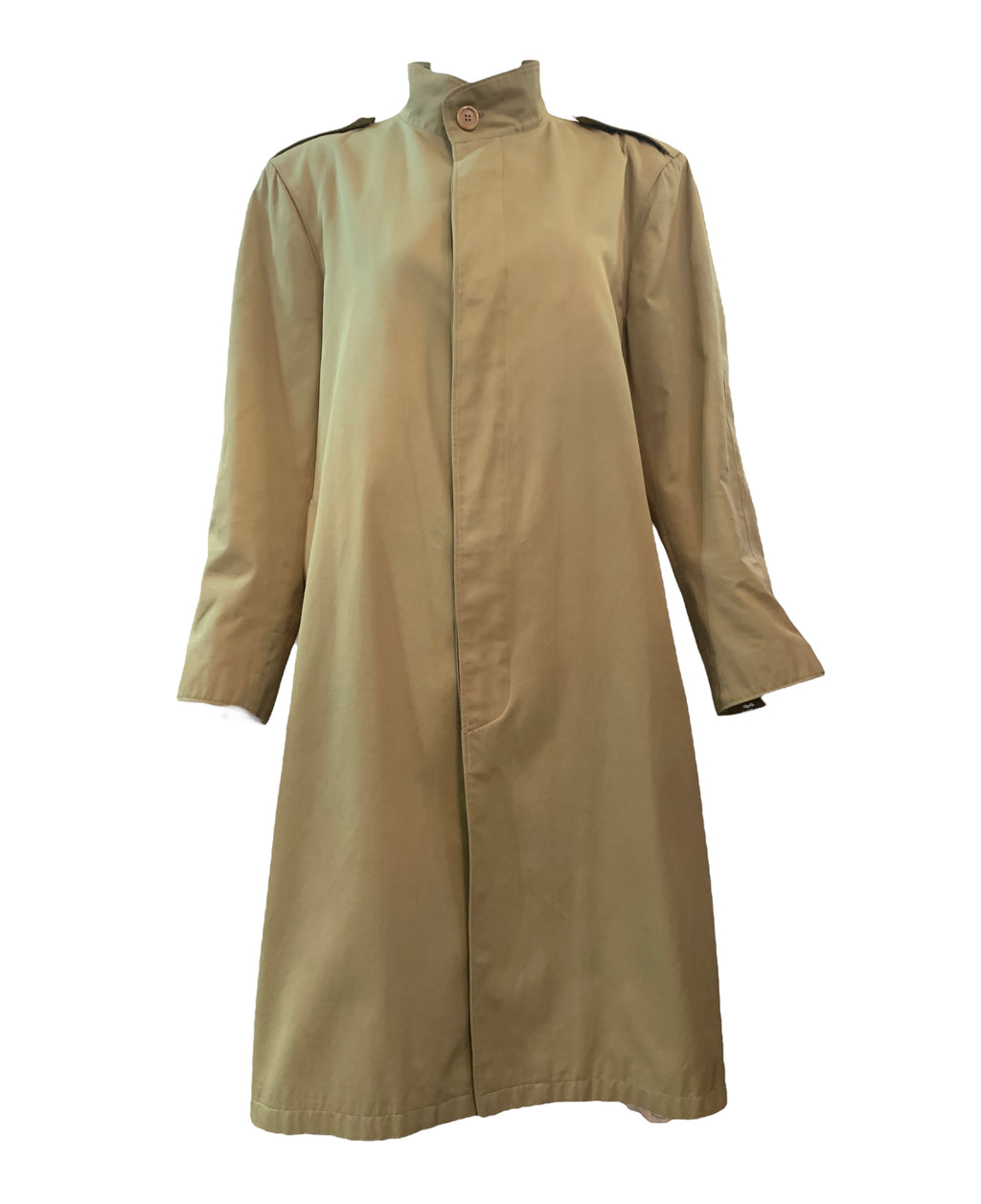 Gucci 80s Belted Trench Coat With Logo Buttons FRONT UNBELTED 1 of 7