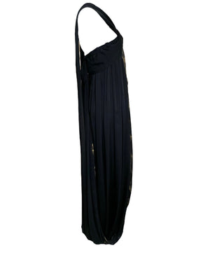 YSL 2010s  Black  Strapless Gown with Golden Accents SIDE 3 of 6