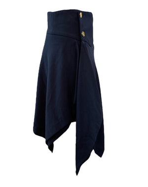 Vivienne Westwood 90s Blue Asymmetrical Wool Skirt SIDE 2 of 5