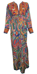 Moschino Couture Repita Juvant 1993 Paisley Hippie Dress FRONT 1 of 7