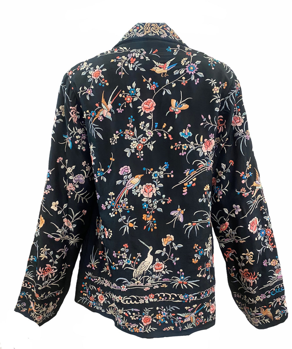 20s Chinese All-Over Multi-Color Hand Embroidered Silk Jacket