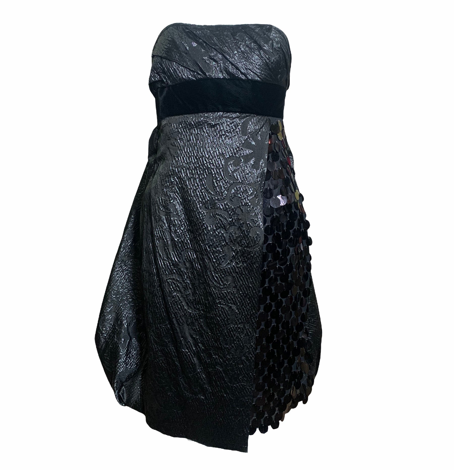 Christian Lacroix 1990's Black Strapless Matelasse Dress THE WAY WE WORE Christian Lacroix 1990's Black Strapless Matelasse Dress THE WAY WE WORE