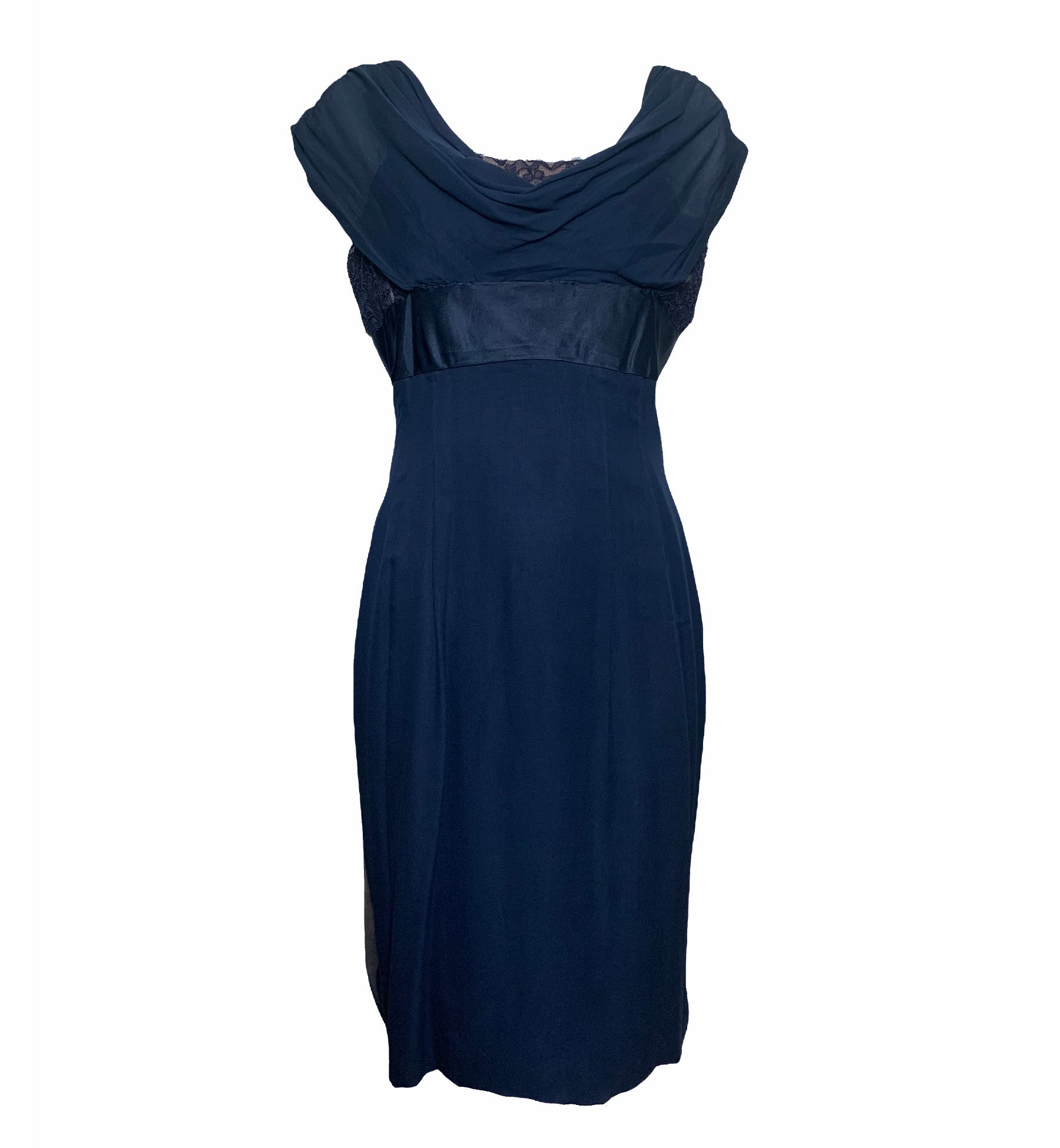 Oleg Cassini 1960's Attribution Royal Blue Chiffon Cocktail Dress THE WAY WE WORE Oleg Cassini 1960's Attribution Royal Blue Chiffon Cocktail Dress THE WAY WE WORE