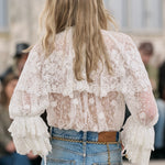 Chloé F/W24 White Neo-Victorian Lace Blouse, runway 2
