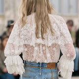 Chloé F/W24 White Neo-Victorian Lace Blouse, runway 2