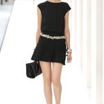 Chanel S/S 2007 Midnight Blue Crepe Chiffon Pleated Mini Dress, runway
