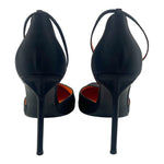 Walter de Silva Black Satin Ankle Strap D'Orsay Stiletto Heels, 41, back