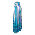 Tina Leser 1960's Blue Graphic Print Silk Twill Full Hostess Skirt, side