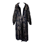 1920's Gold Lame and Black Velvet Cocoon Coat
