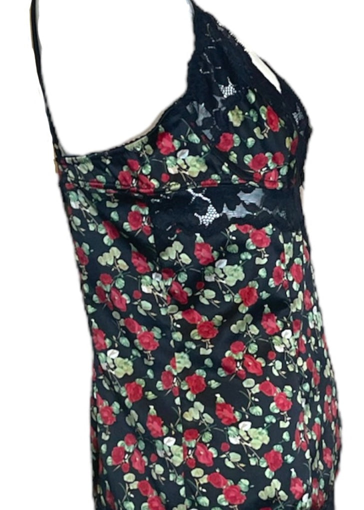 Dolce & Gabbana Y2K Rose Print Camisole with Black Lace Trim SIDE 2 of 4