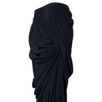 Rick Owens S/S 2020 Tecuatl Collection Black Draped Maxi Skirt, top