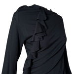 Comme des Garcons F/W 2002 Black Wool Jersey Frill Top, top slight side