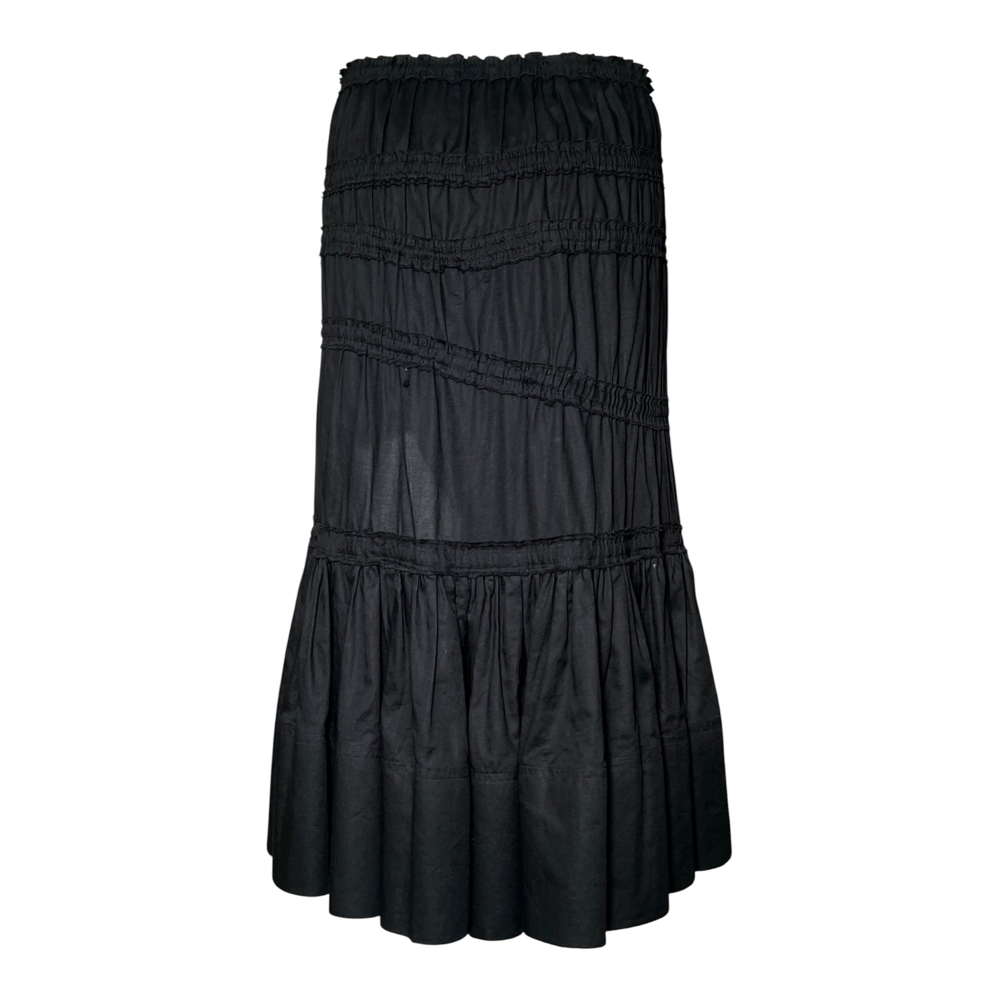 Yves Saint Laurent F/W 2001 Black Cotton Asymmetric Skirt, back 2