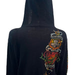The Great China Wall Black Cashmere Hoodie wit Tattoo Graphics BACK 3 of 4