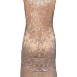 John Galliano 2000's Does '20s Blush Pink Deco Sequin Flapper Dress BACK 5/7