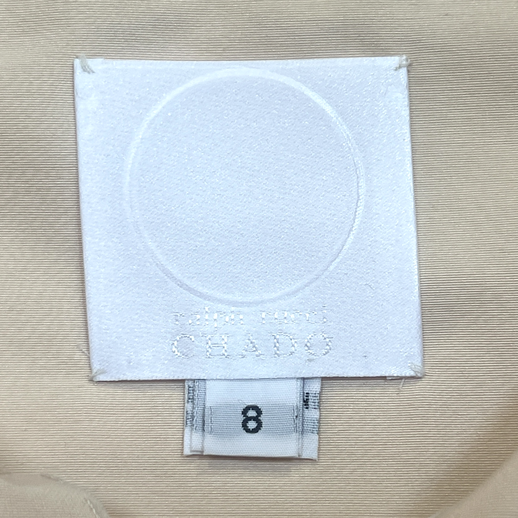 Chado Ralph Rucci S/S 2009 Champagne Silk Trapunto Dress, label