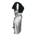 Dolce and Gabbana Y2K Cream and Black Silk Satin One-Shoulder Mini Dress, side