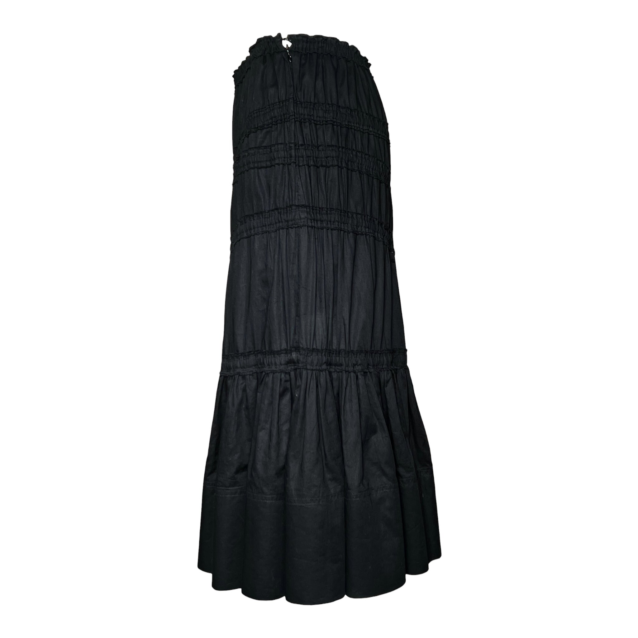 Yves Saint Laurent F/W 2001 Black Cotton Asymmetric Skirt, side 2
