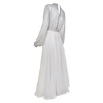 Victoria Royal 1970s White Beaded Fit and Flare Dress, slight side back