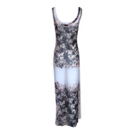 Gaultier Classique Y2K Mesh Grape Leaf Print Tank Dress, back