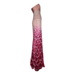 Tony Ward 2025 Blush to Rose Ombre Sequin Gown with stole, side alone