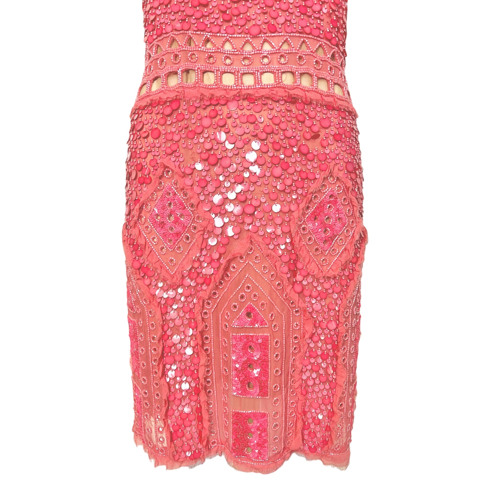 Emilio Pucci Resort 2012 Pink Sequin Beaded Mini Dress, NWT Skirt 
