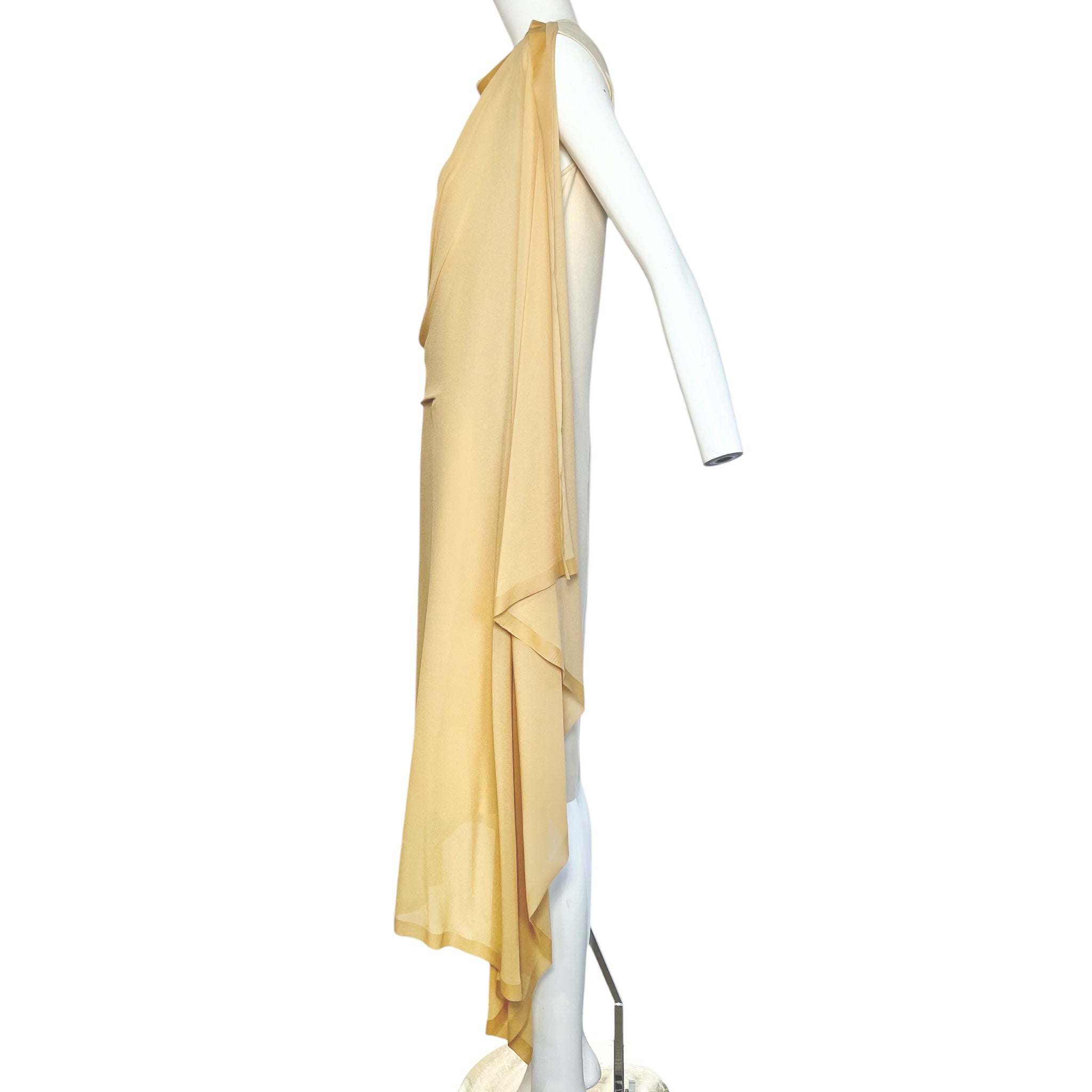 Maison Martin Margiela S/S 2013 Butter Cream Draped Crepe Dress, side