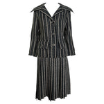 Galanos S/S 1973 Couture Deco Printed Silk Twill Skirt Suit