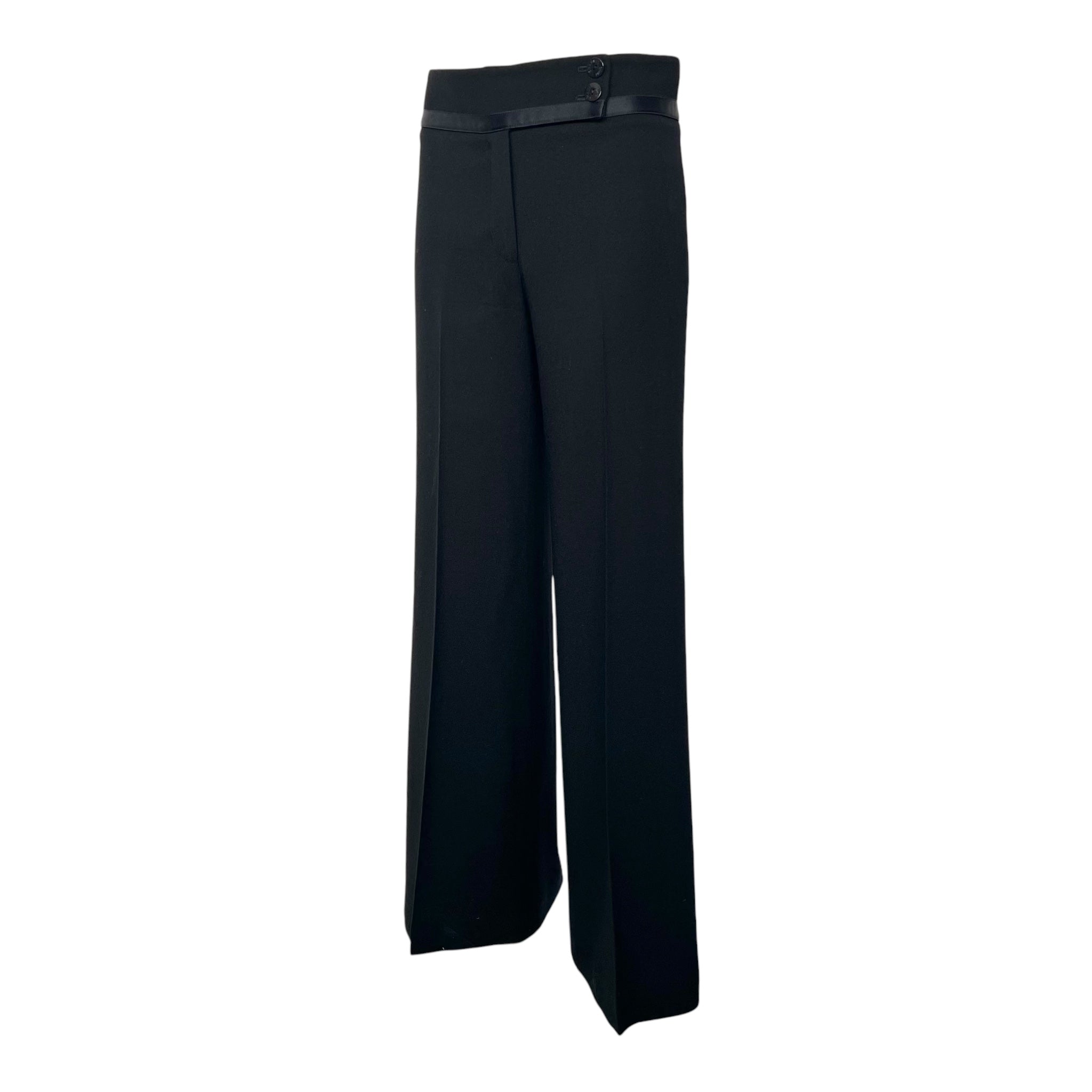 Chanel A/W 2006 Black Crepe Wool Trousers, slight side
