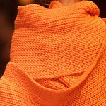 Yohji Yamamoto F/W 2002 Oversized Wraparound Orange Scarf With Sleeves, back neck detail