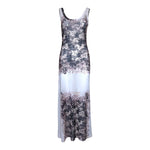 Gaultier Classique Y2K Mesh Grape Leaf Print Tank Dress