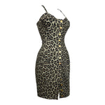 Jean Paul Gaultier S/S 1989 Leopard Print Denim Dress, side view