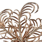 Nettie Rosenstein 1940's Sterling Silver Gold Vermeil Diamante Feather Brooch and Earrings, feather detail