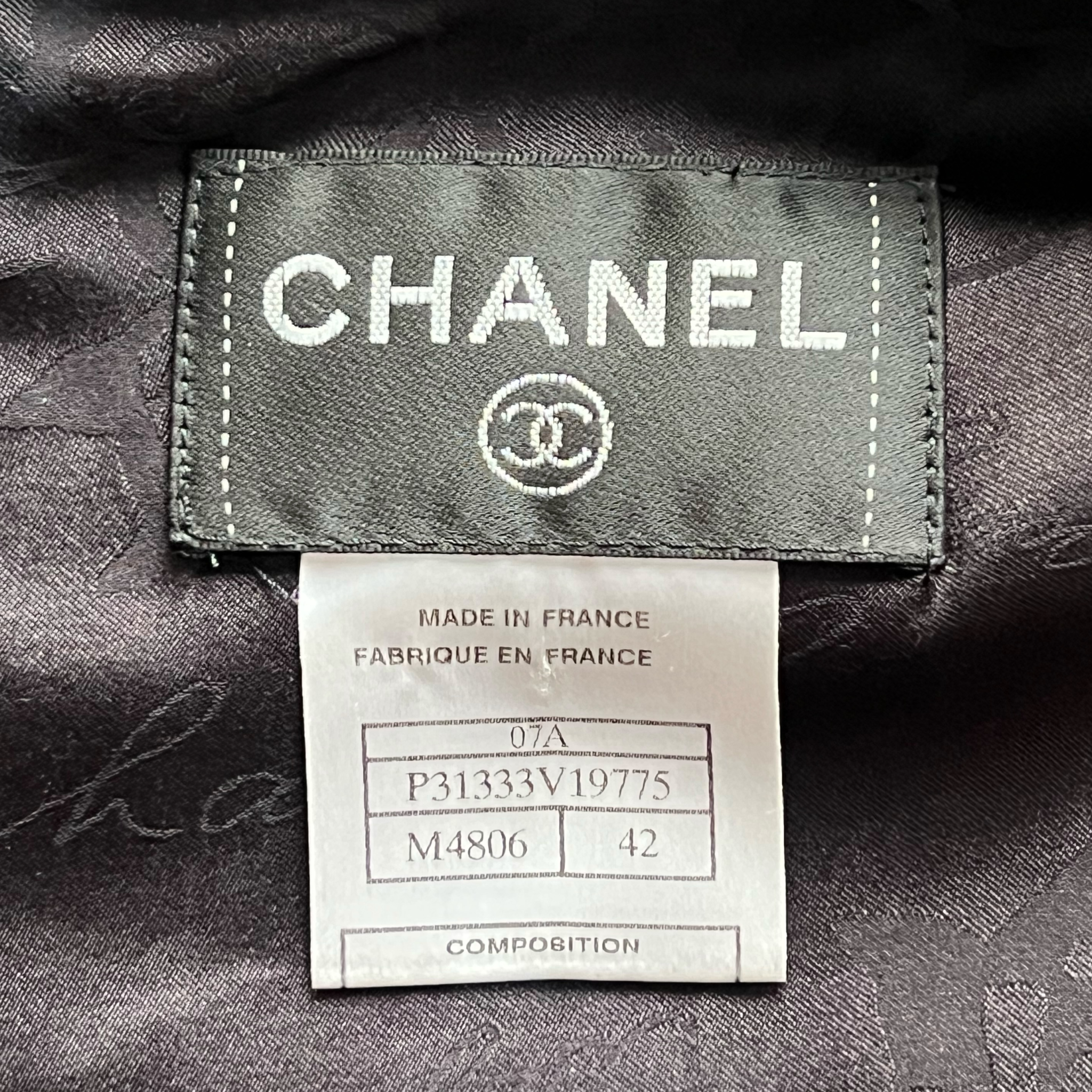 Chanel A/W 2007  Black Metallic Lurex Bouclé Tweed Mini Dress, label