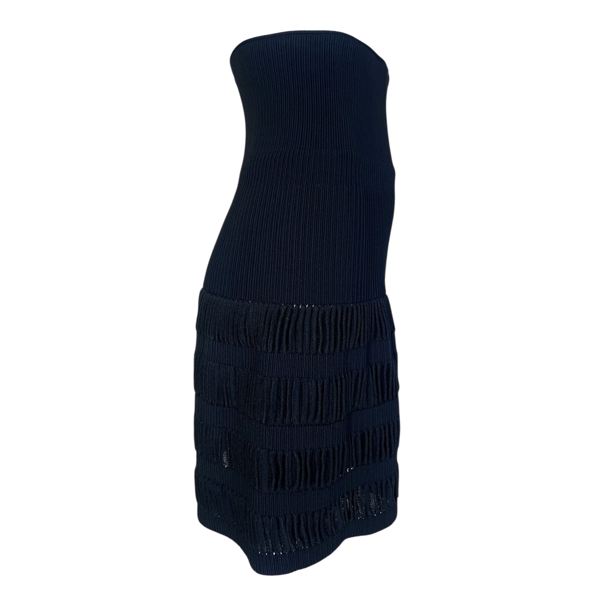  Alaïa Black Tiered Pleated Knit Midi Skirt, side