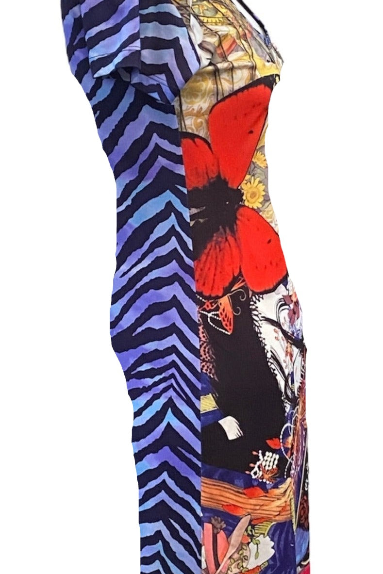 2000s John Galliano Anime-Tattoo Rhinestone Dress, SideJohn Galliano Y2K Anime Tattoo  Dress with Rhinestones SIDE 2 of 6