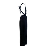Dolce & Gabbana 2000's Black Jersey Halter Gown with Beaded Belt, back side
