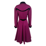 Thierry Mugler 1980s does 40s Plum Fit and Flair Coat, back