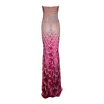 Tony Ward 2025 Blush to Rose Ombre Sequin Gown w/stole, back