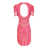 Emilio Pucci Resort 2012 Pink Sequin Beaded Mini Dress, NWT Back
