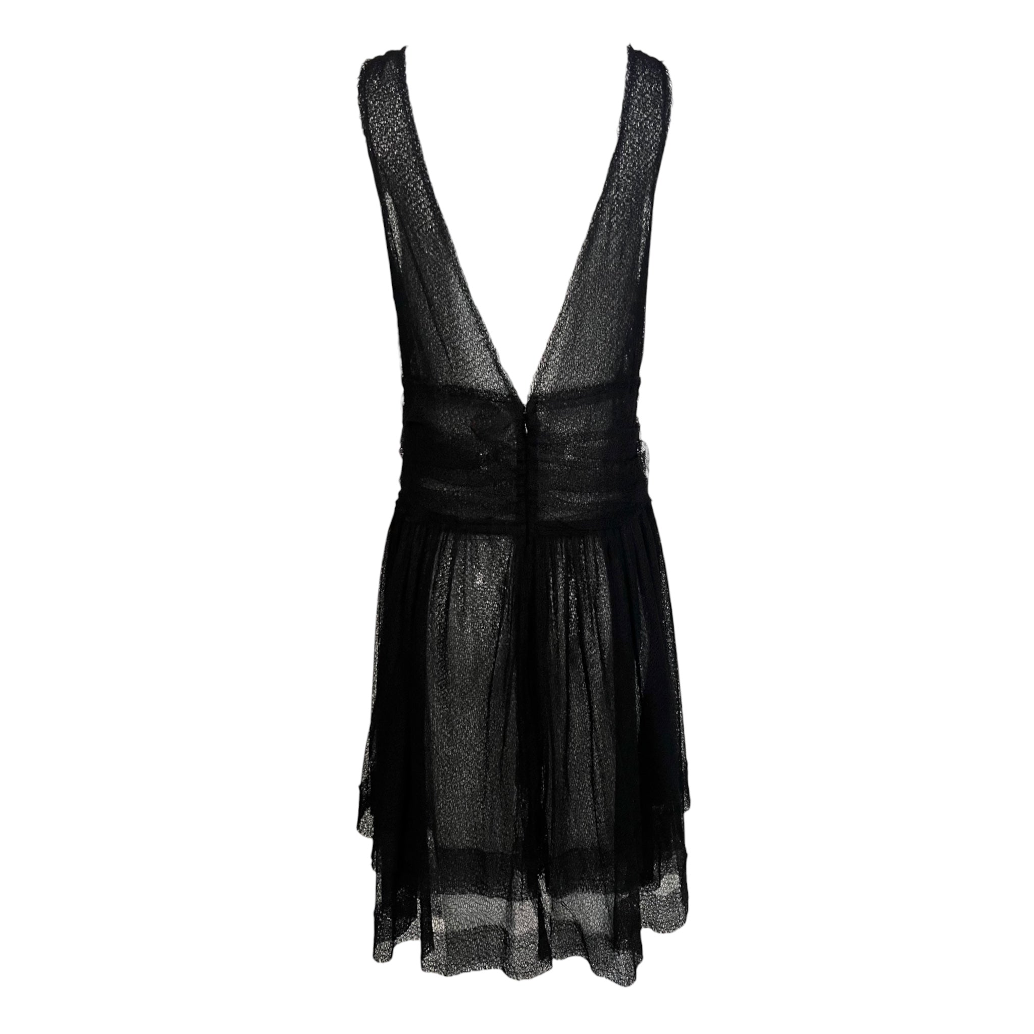Fendi by Karl Lagerfeld S/S 2010 Black Lace Drop Waist Dress, back