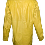 Valentino 1980's Yellow Nappa Lambskin Leather Shirt Jacket BACK 4/7