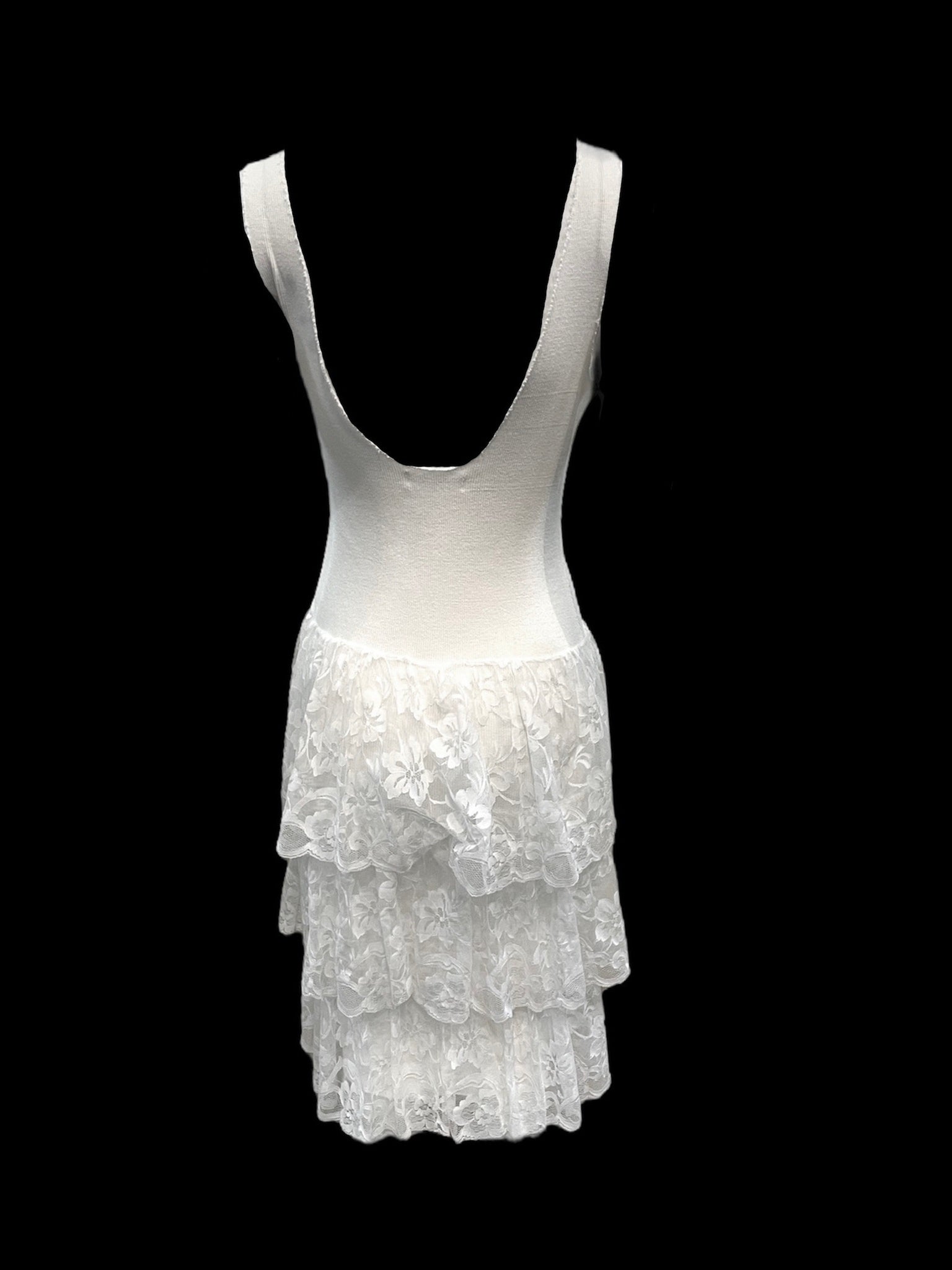 Patrick Kelly White Lace and Cotton Tank Dress