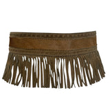 Yves Saint Laurent 1970's Suede Fringe & Calfskin Safari Belt BACK