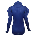 Issey Miyake F/W 1999 Cobalt Blue Pleated Funnel Neck Blouse, back