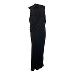 Rick Owens F/W 2019 "Larry" Black Crepe Draped Bias Dress